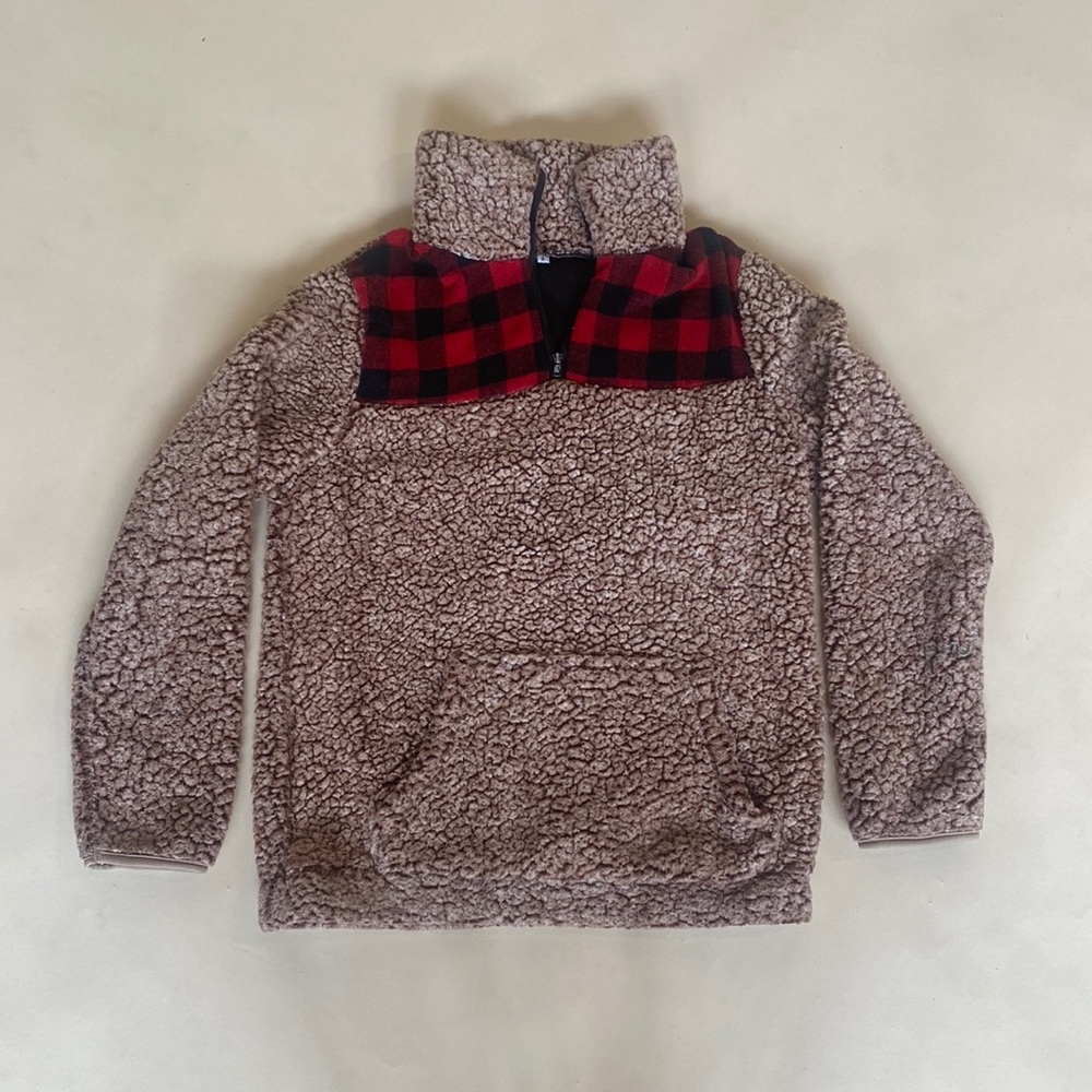 Sherpa Plaid Pullover